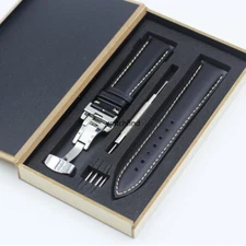 Leather Bracelet Watch Band Strap Deployment Clasp Buckle Replacement 18-22mm