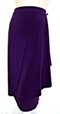 Carol Wior Medium Royal Purple Sarong Wrap Style Stretch Cover-up Skirt Vintage