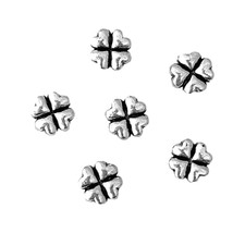 50 pcs Four Leaf Clover Spacer Beads Antiqued Silver Celtic Lucky Shamrock 8x4mm