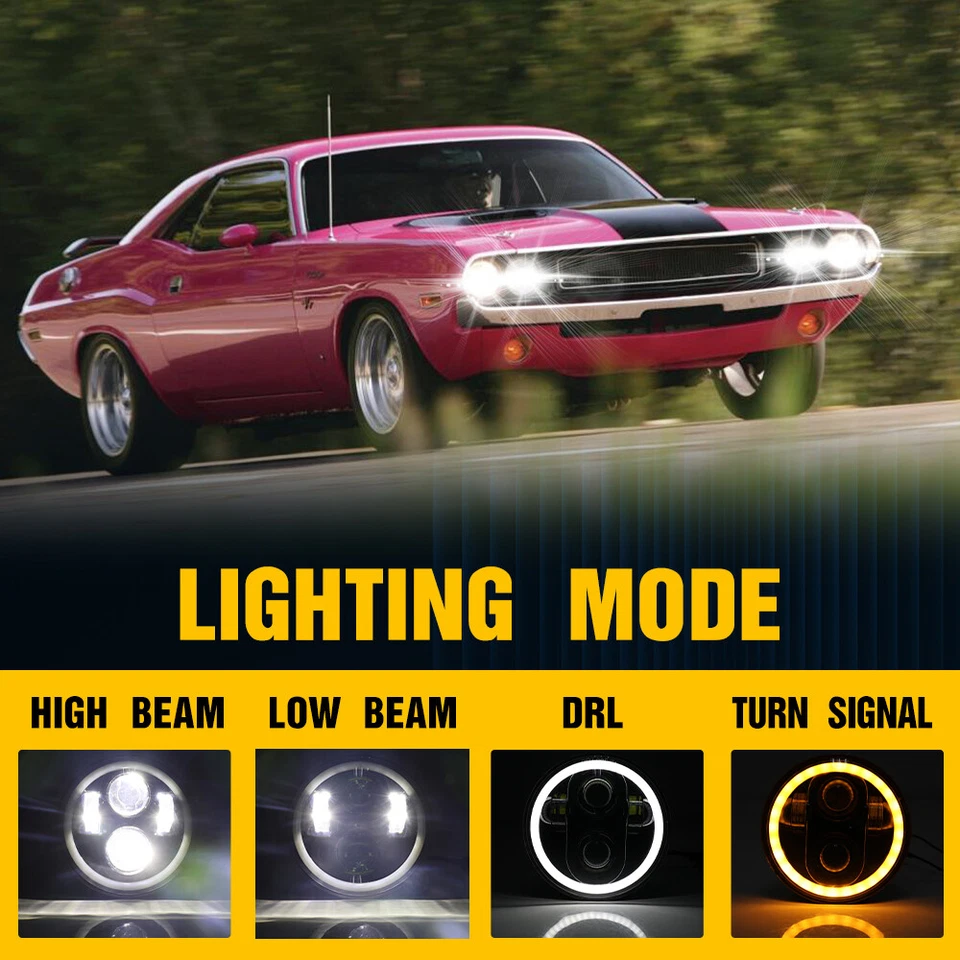 Faros LED 4 piezas 5,75" halo alto bajo DRL H5001 H5006 para Buick Electra Wildcat Foto 2 de 4