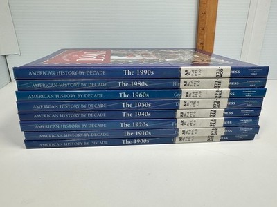 American History by Decade Lot of 8 - The 1900s-1990s Deanne Durrett Ex-Lib HC