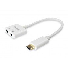 Adaptador Usb-c Equip A Audio 2 Jack 3.5mm Hembra Para Auricular Y Microfono