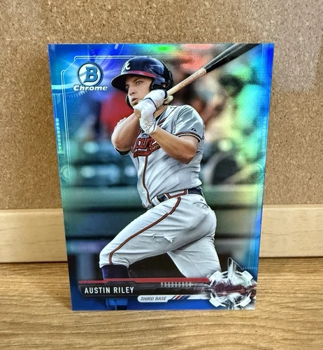 2017 Bowman⚾️AUSTIN RILEY#BCP-161💥🔵BLUE REFRACTOR /150🔥SP Braves