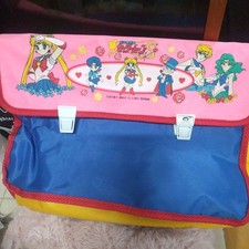 Vintage Sailor Moon Lesson/School Bag Pink Blue Yellow Buckle