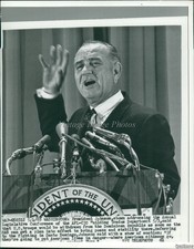 1965 Pres Johnson Addresses Afl-Cio Building Trades Dept Unions Wirephoto 7X9
