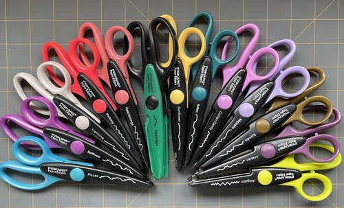 LOT OF 13 FISKARS PAPER EDGER SCISSORS EUC for Paper Crafting Cards Etc VALUE!!