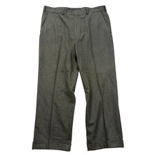 Brooks Brothers Brooksease Olive Green Dress Pants Mens 38 Cuffed Wool Blend