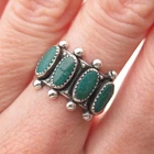 Old Pawn Sterling Silver Vintage Southwestern Kingman Turquoise Ring Size 6.5