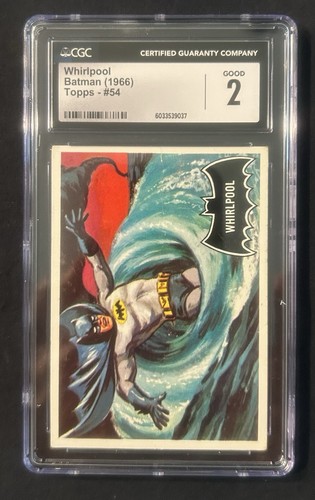 1966 Topps Batman Black Bat #54 Whirlpool — CGC 2