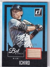 ICHIRO SUZUKI /25 MARINERS GAME USED BASEBALL BAT 2016 16 PANINI DONRUSS KINGS