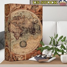 Vintage Book Box Decorative Storage Faux Leather Hidden Compartment Home Decor