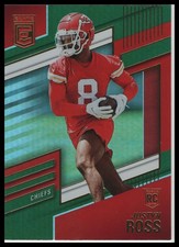 2022 Donruss Elite Justyn Ross Rookie Green #127 Kansas City Chiefs