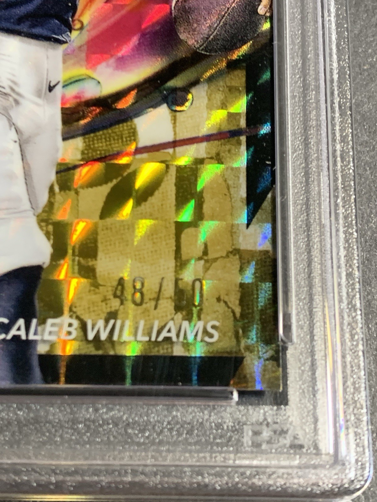 2024 Topps Finest Caleb Williams #61 Gold Refractor /50 (RC) PSA 10 GEM view 3
