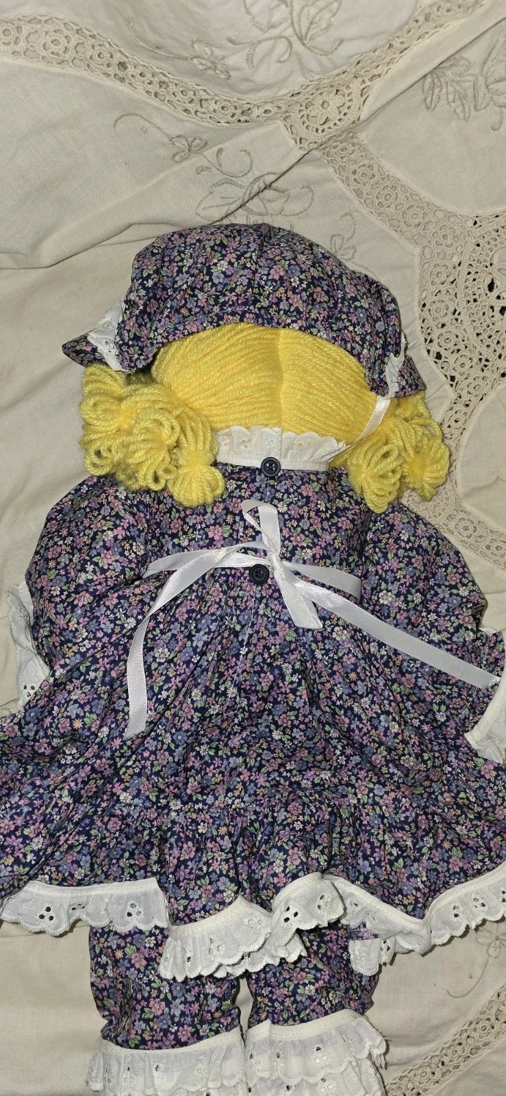 Vintage 80's Little Boy Blue & Goldilocks Cloth Rag Dolls matching set folk