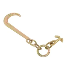 15 Inch J Hook with TJ Hook Grade G70 Wrecker Roll Back Clevis 5400lbs Capacity