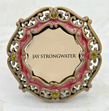 Jay Strongwater Miniature Picture Frame Round Enameled Jeweled Neiman Marcus New