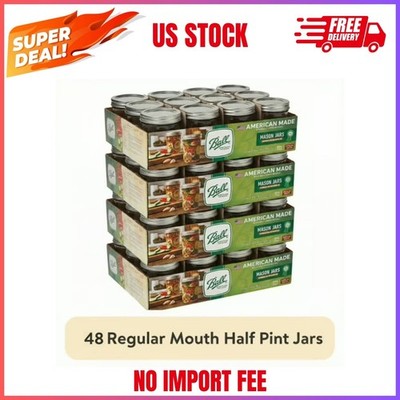 (4 pack) Ball 8 oz Mason Jars, Regular Mouth Half Pint Canning Jars 12-Pack Smal