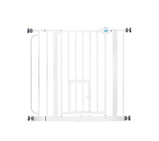 Carlson 29.5  36.5  Extra Wide Dog Gate with Small Pet Door, Walk-Thr