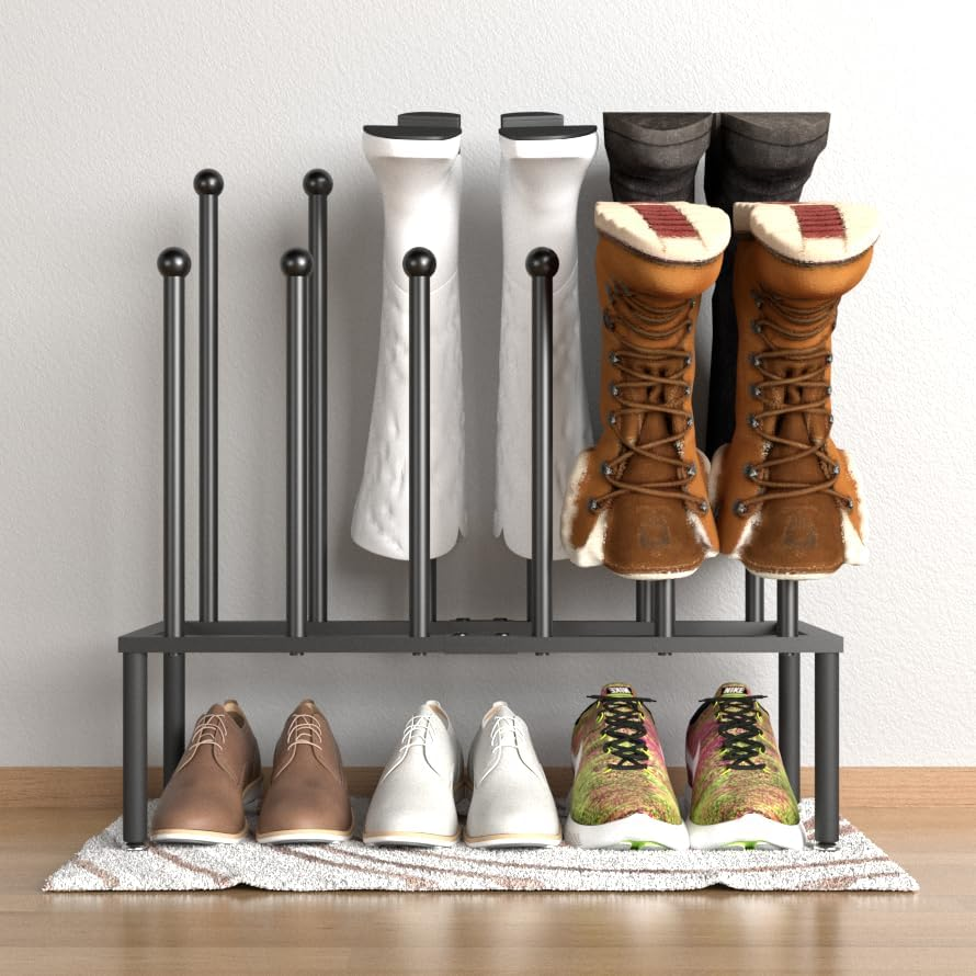 Double-Layered Boot Rack Organizer for Tall and Rain Boots Storage-image