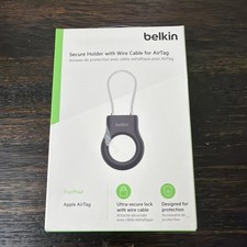 GENUINE Belkin Secure Holder with Wire Cable FOR Apple AirTag Black NEW 