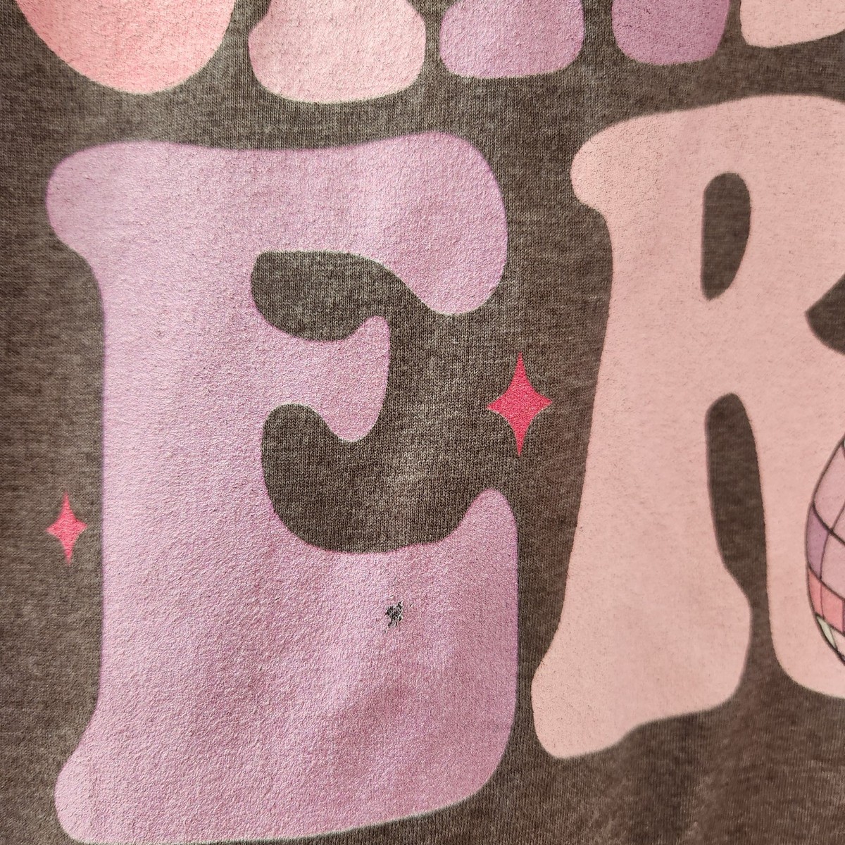 In My Sweet Sixteen Era Tee Shirt Gray Pink Purple Butterfly Disco Ball Sz Med View 2