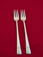 2pc Vintage 1939 Bouquet-Embassy Silver Plate Cocktail Seafood Forks 5 3/4"