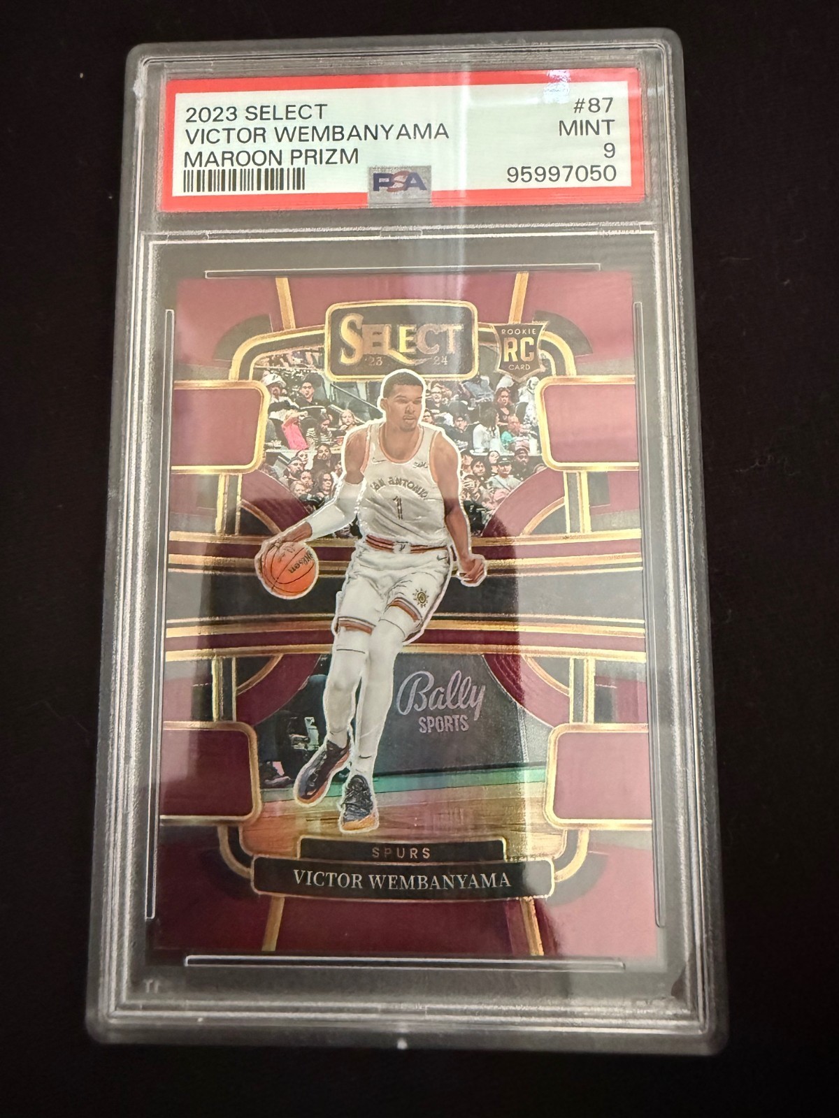 2023 Select Victor Wembanyama Maroon Prizm #87 RC Rookie /175 PSA 9
