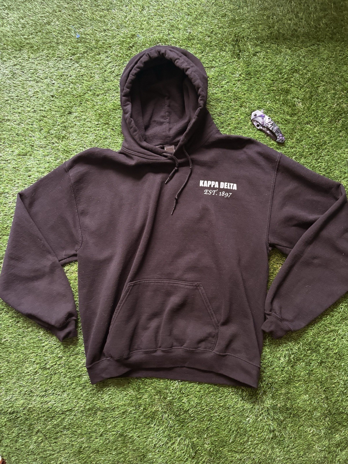 Kappa Hoodie Mens Large Black Sweatshirt Graphic