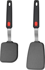 2 Pack Silicone Spatula Turner, 600°F Heat Resistant Kitchen Spatula Set for Non