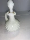 Avon Cruet Bath Oil Perfume Bottle Stopper Vintage White Hobnail Milk Glass
