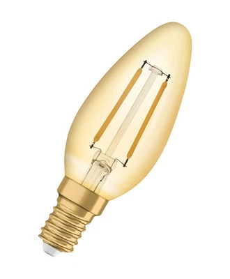 OSRAM LED-Lampen, Vintage-Edition, 12 Watts Ersatz, E14, B-shape, 2400 Kelvin, W - Bild 1 von 4