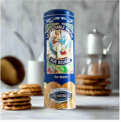 Biscuiterie Dunkerquoise, Pure French Butter 'Waffles' / Biscuits Tin, 14.1 oz