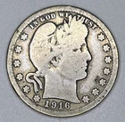 1916 D Barber Quarter Dollar Liberty Head 90% Silver USA 25C 25 Cents Toned
