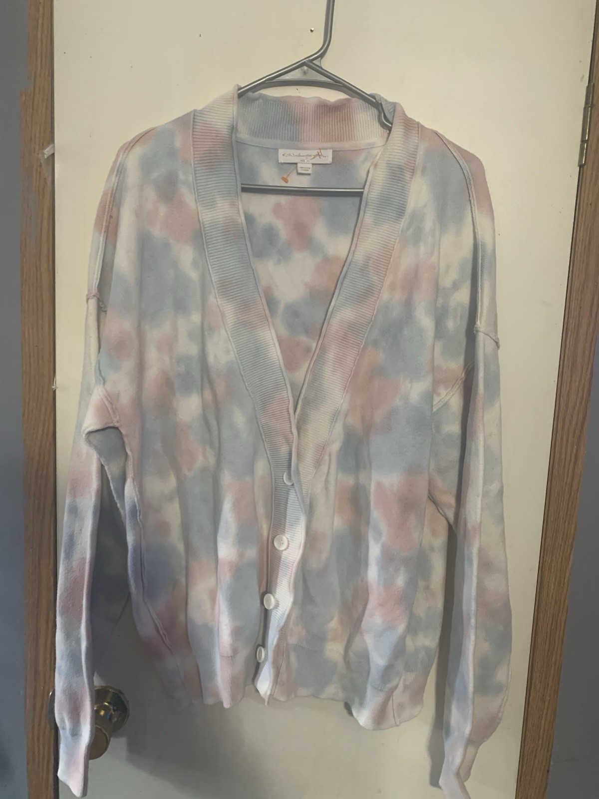 Spiritual Gangster Tie Dye Pastel Cardigan Sweater Pink Blue  M