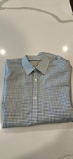 Burberry Gray White Gingham Dress Shirt size 15 1/2 - 39 R Tailored Fit