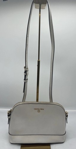 Michael Kors Jet Set Travel Medium Dome Crossbody Off White Bag Purse - Picture 2 of 14