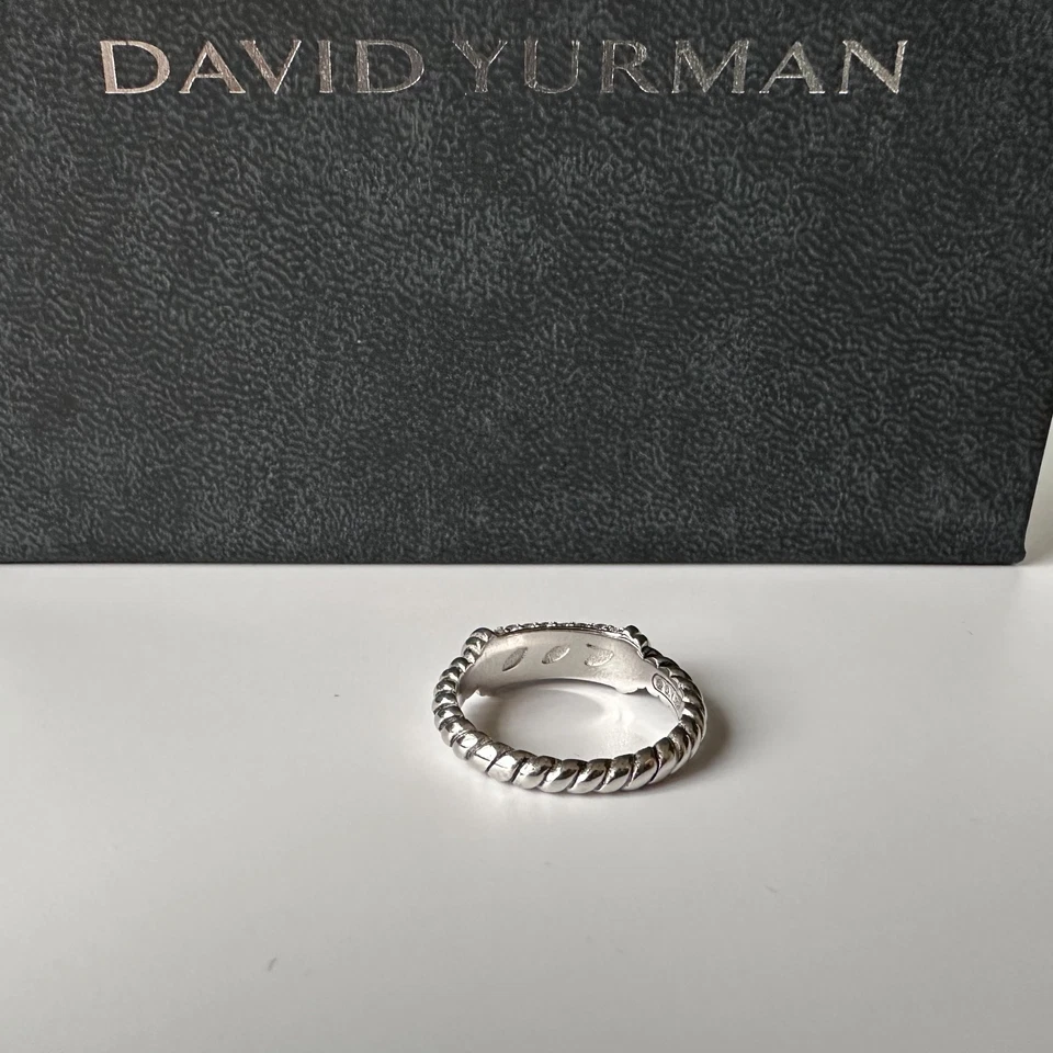 David Yurman Metro Cable White Diamond Ring Sterling Silver Size 7 - Image 3 of 4