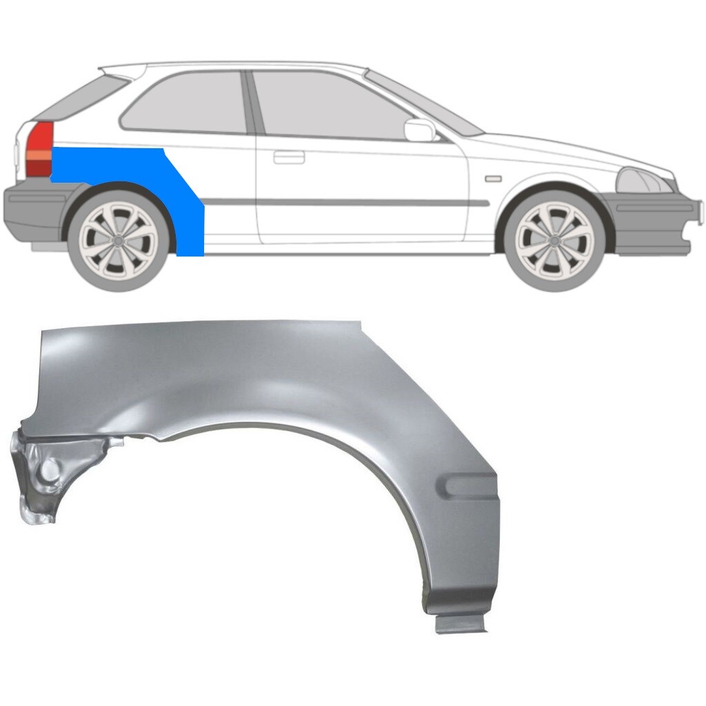 HONDA CIVIC 1995-2001 3 DOOR REAR WHEEL ARCH REPAIR PANEL REAR WING / RIGHT RH