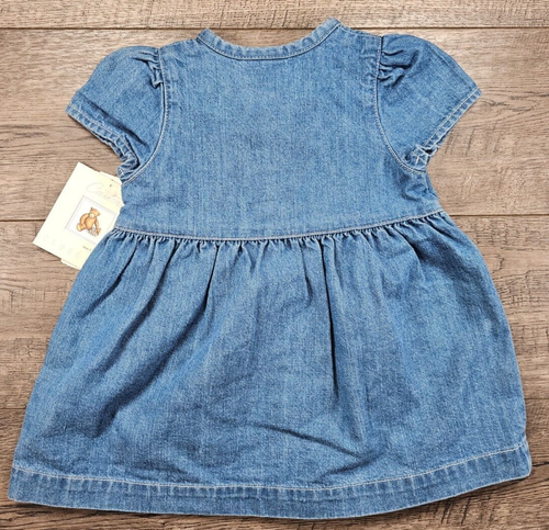 Baby Girl Clothes New Vintage Carter's 0-3 Month Jean Tell Me A Story Dress - Picture 3 of 3