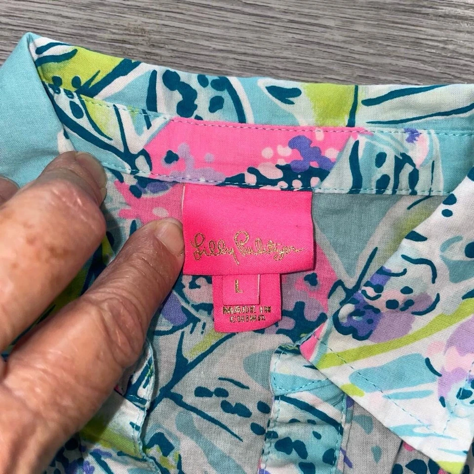 Lilly Pulitzer Mini Natalie Natación Cubrir Niñas Grande Bali Azul Sway This Way Foto 3 de 4