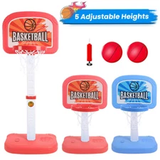 Kids Swimming Pool Basketball Hoops Toy Set with Basketball Adjustable Height