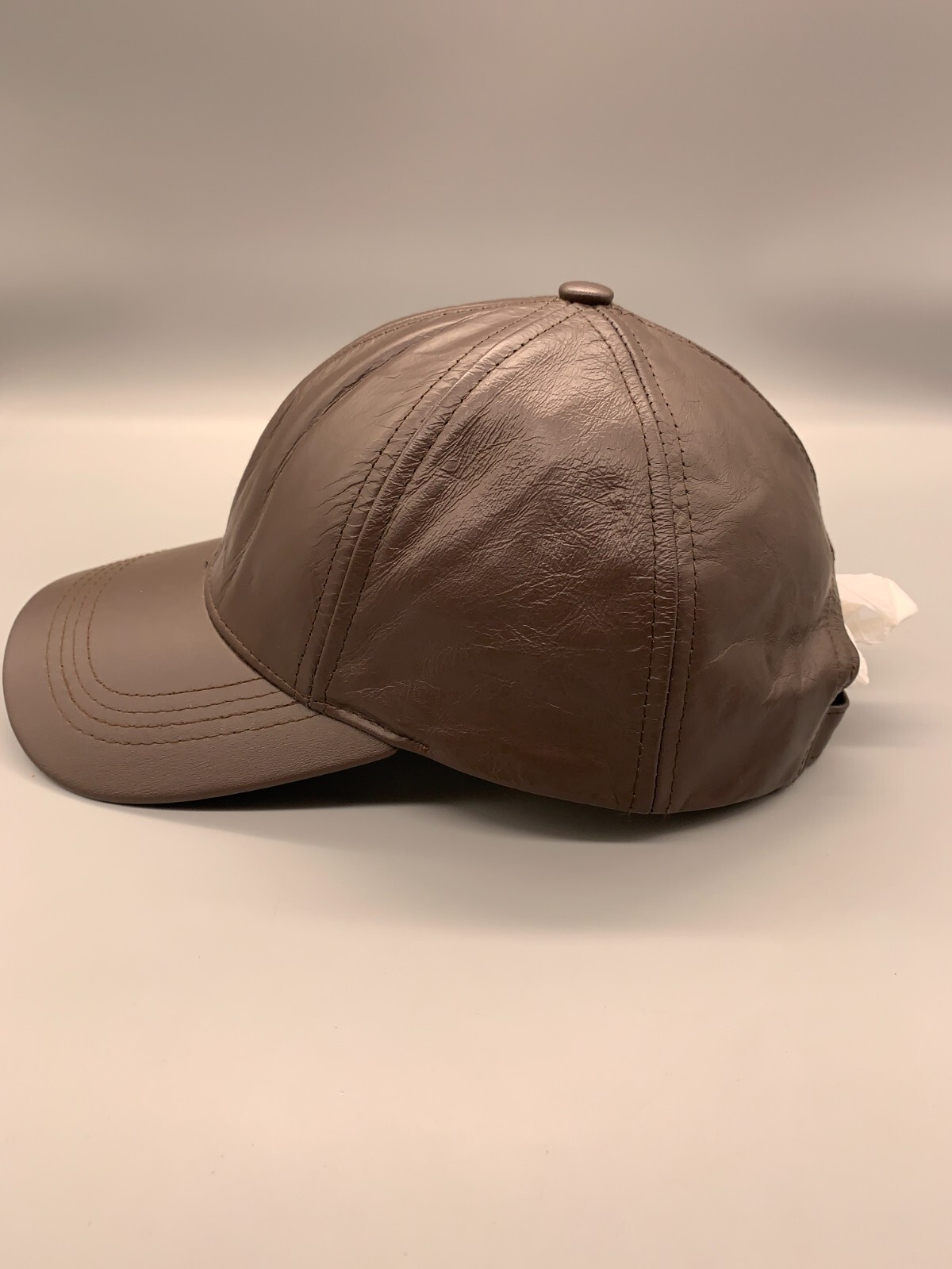 Leather Hat Cap Adjustable Strap Back Brown Baseb… - image 3