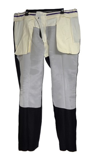 Polo Ralph Lauren Purple Label Blk Linen Dress Pants Cuffed Suspender Buttons 37 - Picture 20 of 24