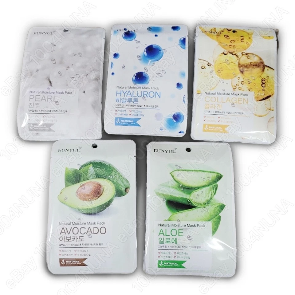 EUNYUL Natural Moisture Mask Pack 50 Sheets Face Hydrating Korean Facial Beauty - Image 2 of 3