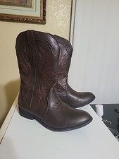 Girls Riding Boots Boys Cowgirl Boots Pull On Mid Calf Combat Boots Western Boot