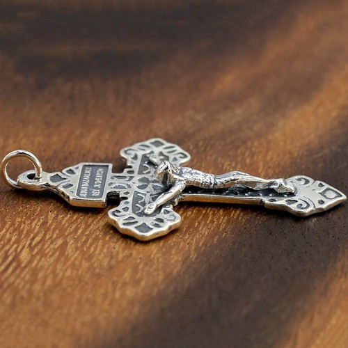 10g Handwerker Keltisches Kruzifix Kreuz Jesus Christus 925 Sterlingsilber Anhänger Charm - Bild 5 von 12