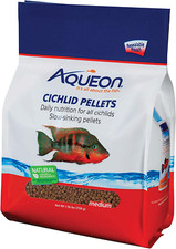 Cichlid Slow Sinking Fish Food Pellets, Medium Size, 25 Ounce
