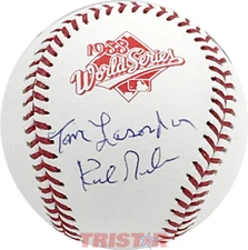 Tom Lasorda & Kirk Gibson Signed Autographed 1988 World Series Baseball TRISTAR