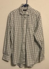 Kirkland Signature Men's Non Iron Gray Green Plaid LS Dress Shirt Large