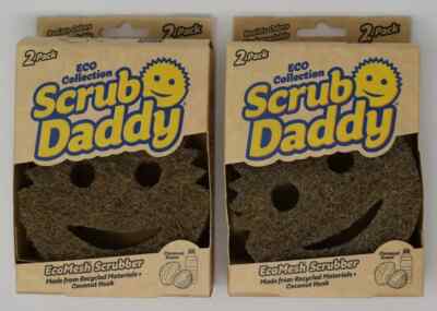 2- Scrub Daddy ECO Collection EcoMesh Scrubber 2 pack Coconut Scent